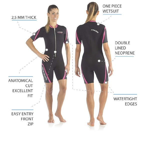 Cressi Front Zip Shorty Wetsuit, Size S/2 - Picture 2 of 5